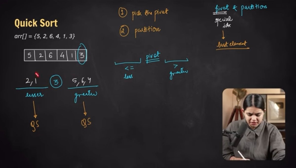 abdullahatif07's tweet image. #Day52 of my DSA with C++ journey 🚀
Today was all about the Quick Sort Algorithm ⚡
📌 Topics covered:
🔹 Divide and Conquer approach
🔹 Choosing a pivot element
🔹 Partitioning the array
🔹 Recursive sorting of subarrays
🔹 Time Complexity: O(n log n) (average)
#DSA #Coding