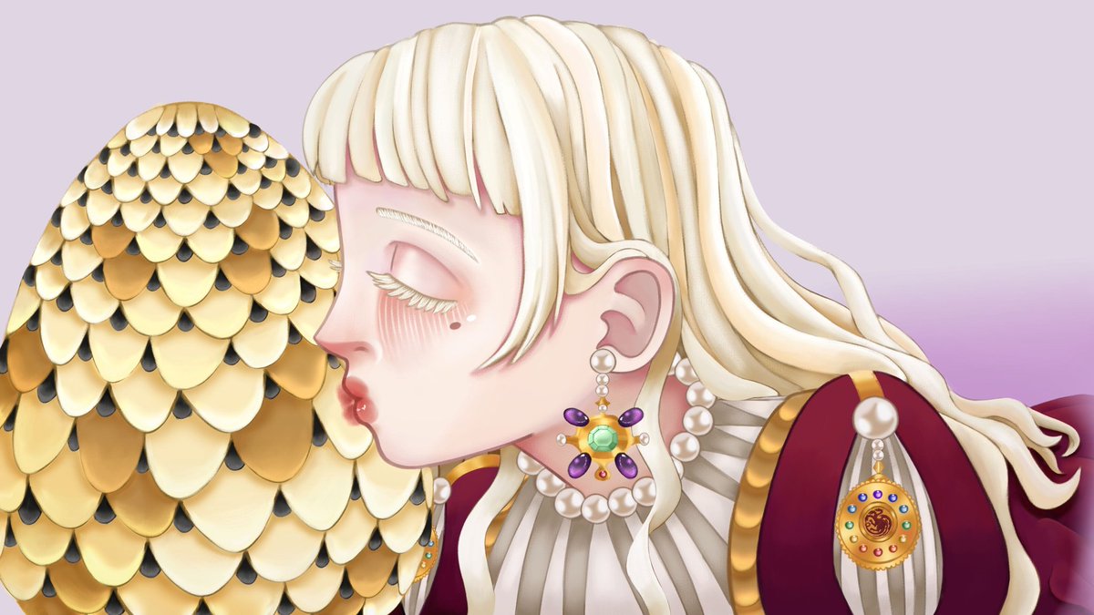 #RhaenyraWeek2025 fantastical elements, little rhaenyra waiting for even littler syrax to hatch