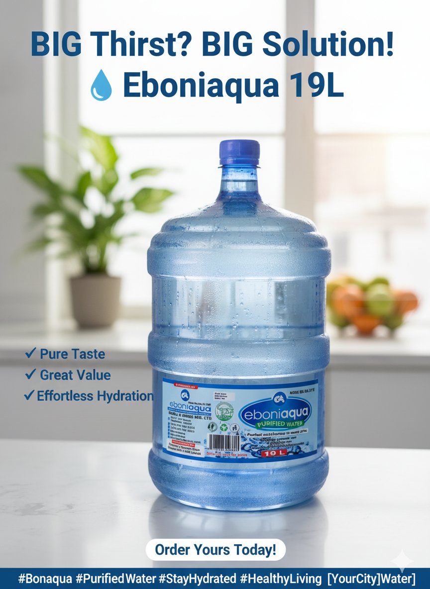 eboniaqua's tweet photo. "Thirsty?  Grab the best hydration in town! Our 19-litre Eboniaqua Purified Water bottles deliver crisp, clean refreshment right to your home or office.  Stay healthy, stay hydrated, the easy way.  Experience the difference with Eboniaqua!" https://t.co/fkDydl4F9K