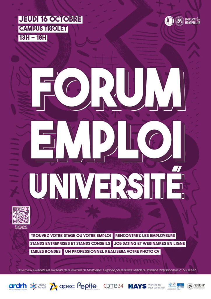 Université de Montpellier (@umontpellier) on Twitter photo #FEU 🔥 | Le <a href="/SCUIOIP_UM/">SCUIO-IP Université de Montpellier</a> organise sa 6e éd du Forum Entreprises Université. Venez rencontrer les entreprises pour trouver votre stage - emploi - alternance...
📆 Jeudi 16 octobre
⏰ 10h-18h
📌 Campus Triolet
📝 Inscription et programme complet : umontpellier.fr/agenda/forum-e… #FEU 🔥 | Le <a href="/SCUIOIP_UM/">SCUIO-IP Université de Montpellier</a> organise sa 6e éd du Forum Entreprises Université. Venez rencontrer les entreprises pour trouver votre stage - emploi - alternance...
📆 Jeudi 16 octobre
⏰ 10h-18h
📌 Campus Triolet
📝 Inscription et programme complet : umontpellier.fr/agenda/forum-e…