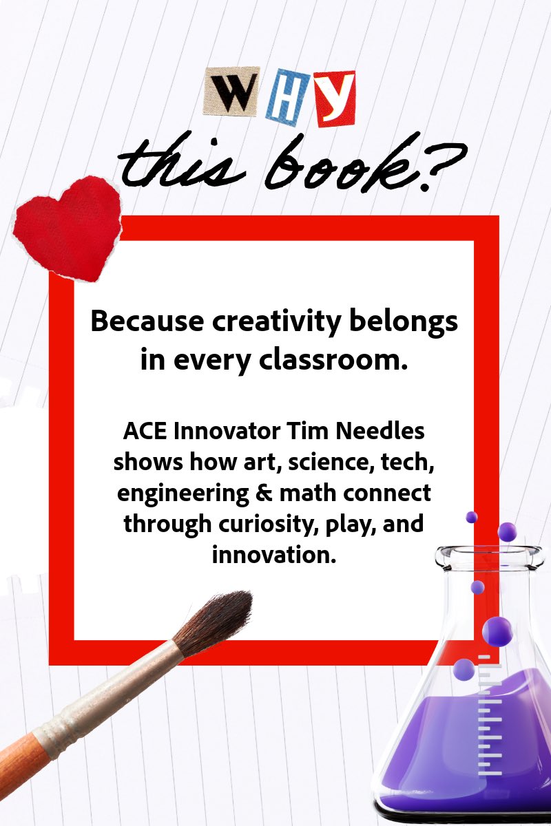 ShelMcConville's tweet image. There’s nothing like reading a book with friends who just get it.
This fall, our educator community is gathering around STEAM Power by ACE Innovator @timneedles
Come add your voice to the conversation: adobe.ly/fallbookclub
#AdobeEduCreative #CommunityLearning #STEAMPower
