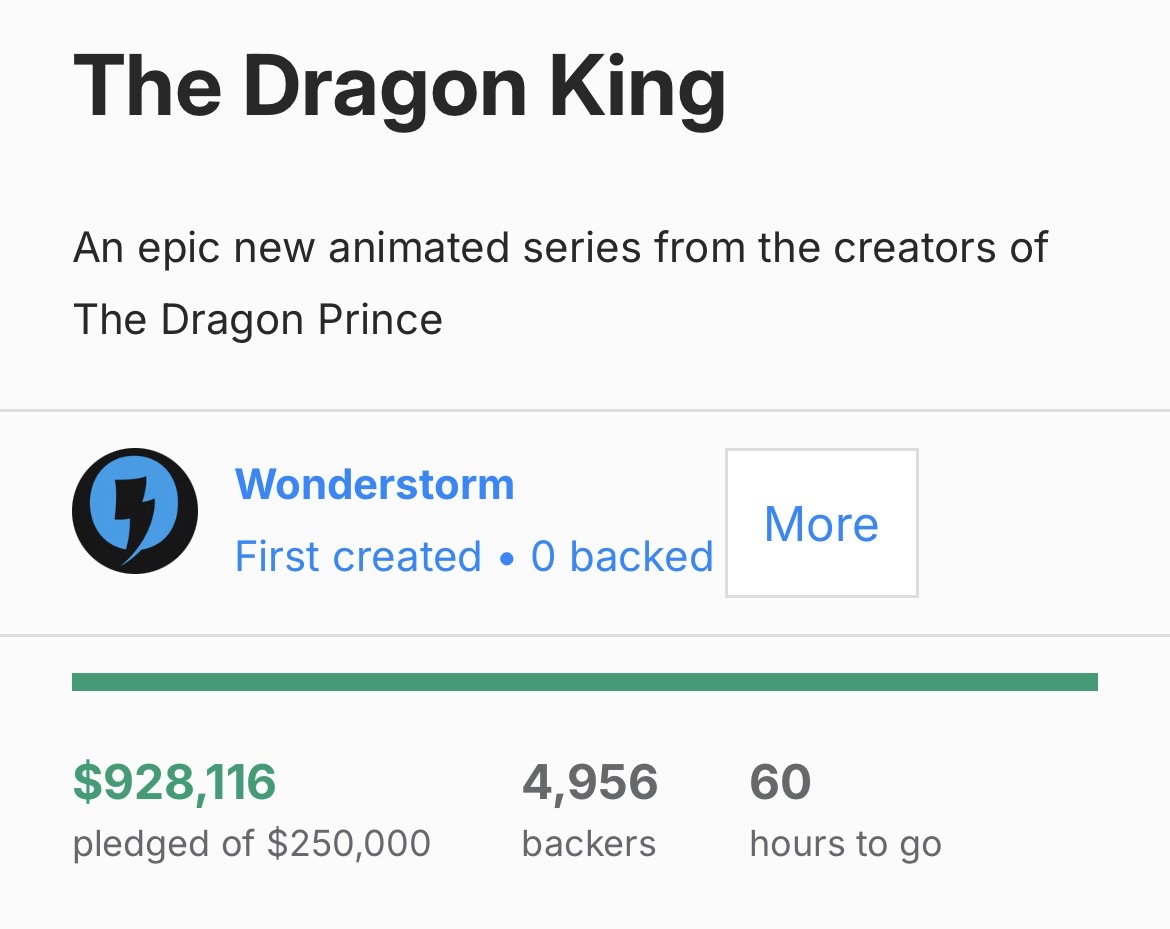 SpellboundRoZe's tweet photo. Guys, I don’t think we are going to make it. 😭 rich Dragon Prince fans, where you at?! 
#TheDragonKing https://t.co/FqLU5KaWJY