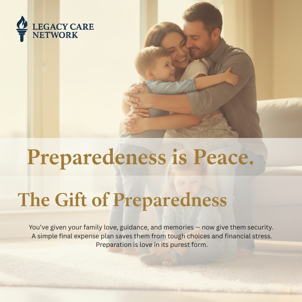 lagacynetwork's tweet image. The Gift of Preparedness
 
  A simple final expense plan saves them from tough choices and financial stress.

 Preparation is love in its purest form.
 #LegacyCareNetwork #PreparedWithLove #FamilyCare #peaceofmindmatters
