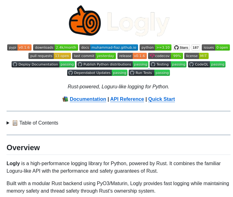 tom_doerr's tweet image. Rust-powered Python logging library with async, rotation, and rich filtering