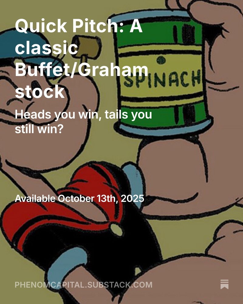 The cheapest stock I own today. Tiny, growing, dirt cheap - exactly the kind of company early Buffett would’ve had in his portfolio.