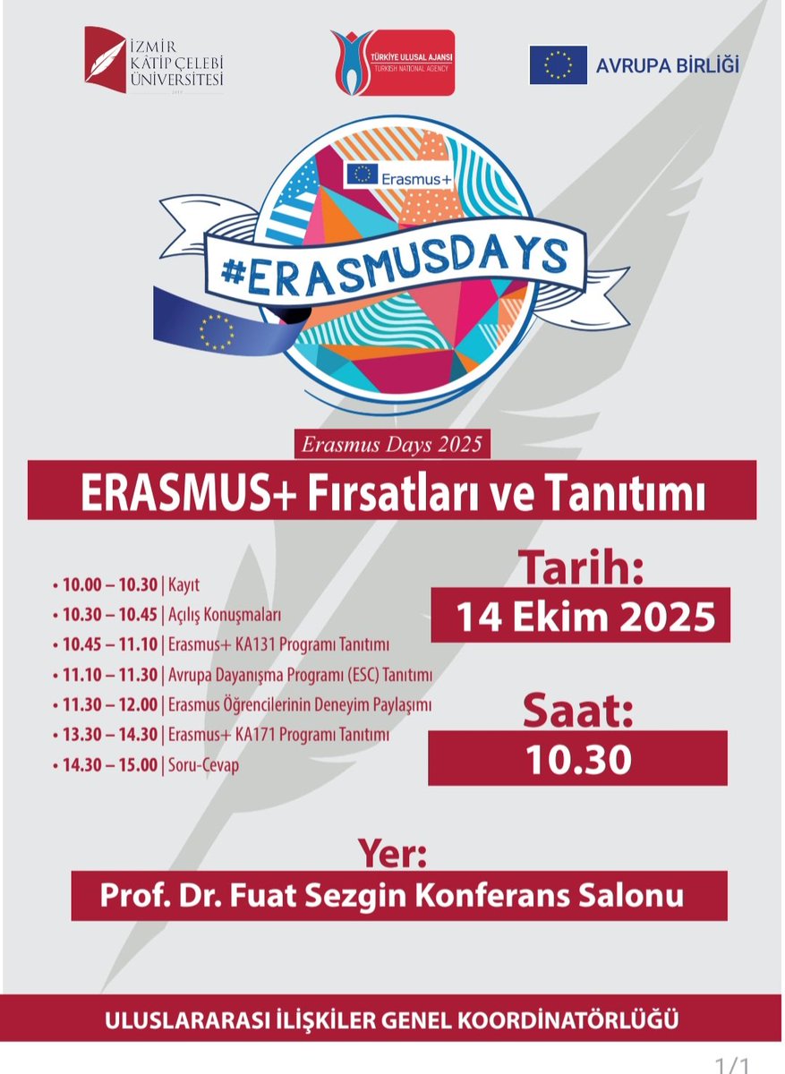 Yeni kültürler keşfetmek, yurt dışında eğitim ve staj imkanlarından faydalanmak isteyen tüm öğrencilerimiz ile akademik ve idari personelimiz etkinliğimize davetlidir.