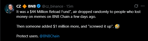 trading_axe's tweet image. They purposely made a numerical typo so CZ could correct it and bring mindshare back to his 4 meme,

It's as clear as day.

Good chance that a lot of trenchers rotate their lowcap gains into 4 as well, it's proving to be a safe haven during times of onchain volatility.

~ Dr.…