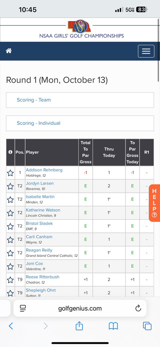 DusterGolf's tweet photo. Addi is off and running WITH A BIRDIE at the Class C State championships! You can check in for updates here https://t.co/pWWHUy0mPT. @HoldregeDusters https://t.co/R8aUYv0wQh