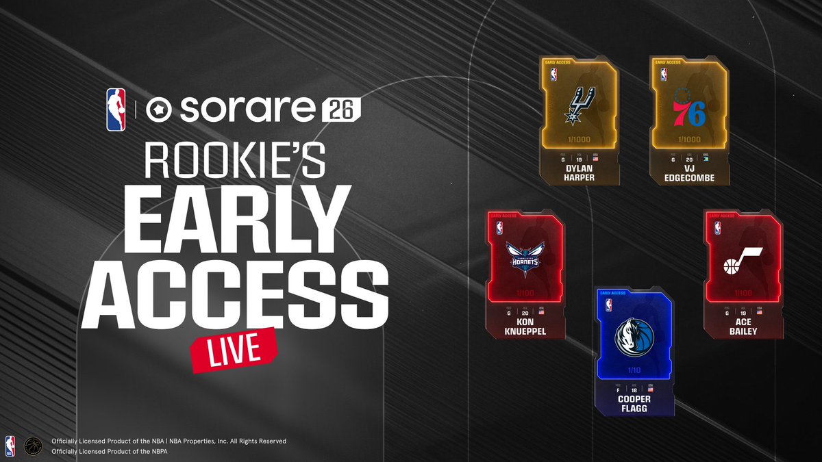 Deployment: ROOKIES.sys  
Progress: 100% ██████████  
Access: Authorized  

Rookie Early Access Cards are LIVE 🔴
Scout now: go.sorare.com/ldlzq