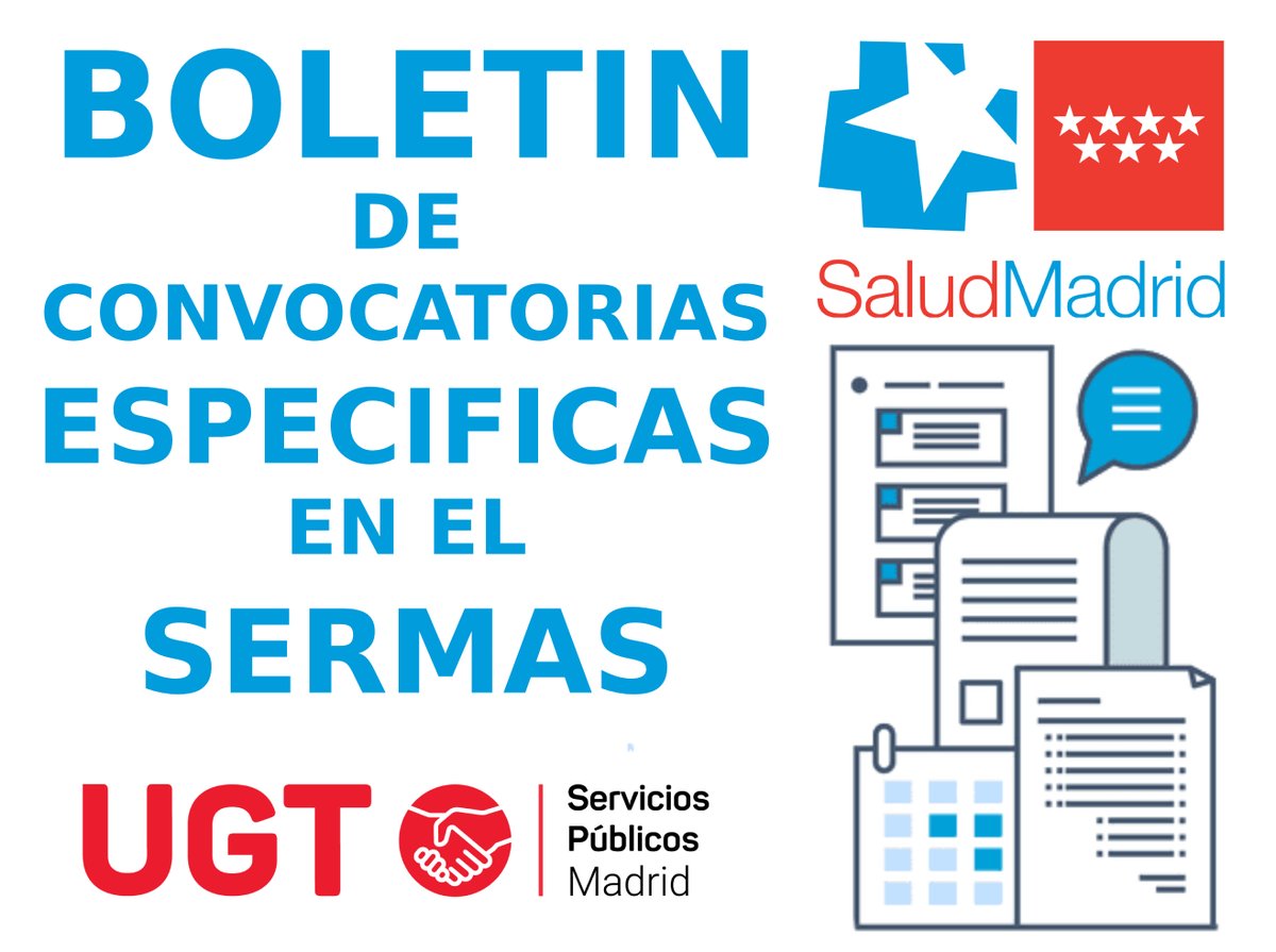BOLETÍN DE CONVOCATORIAS ESPECÍFICAS DEL SERMAS (13 DE OCTUBRE DE 2025).

ugtmadridsanidadpublica.blogspot.com/2025/10/boleti…