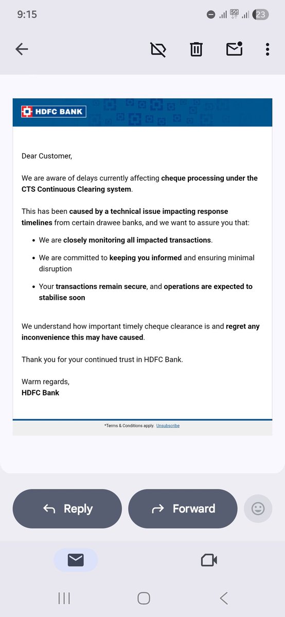 v2sarwal's tweet photo. Serious outage at HDFC bank clearing house!! https://t.co/9Eo0Gpx10U