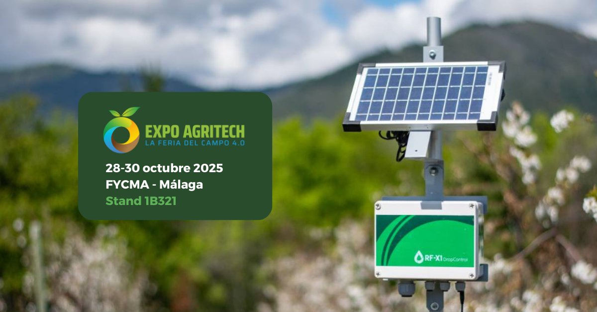 WiseconnEurope's tweet image. Dal 28 al 30 ottobre, #WiseConnEurope sarà presente a @ExpoAgritech, presso il centro fieristico FYCMA di Malaga. Saremo allo stand 1B321 per mostrarti #DropControl, la nostra soluzione per la gestione da remoto dell’irrigazione e fertirrigazione💧🌱