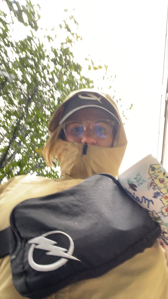 Oh look, it me… hello from Boston, omw to see the <a href="/TBLightning/">x - Tampa Bay Lightning</a> play and…. I am Smurf-colored under my rain jacket, do not fret. Cheers to 55 and all day rain #GoBolts