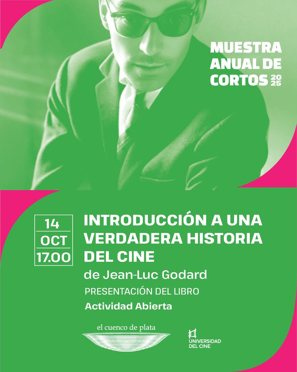 📚 MAÑANA es la presentación del reconocido libro de Jean-Luc Godard dedicado a la historia del cine🎬 No te la pierdas!!
con David Oubiña, Marina Califano, Nicolás Zukerfeld y Guillermo Piro 
📅 Mar 14/10 – 17:00 
📍 Pasaje Giuffra 330, San Telmo
🎟️ Entrada libre y gratuita