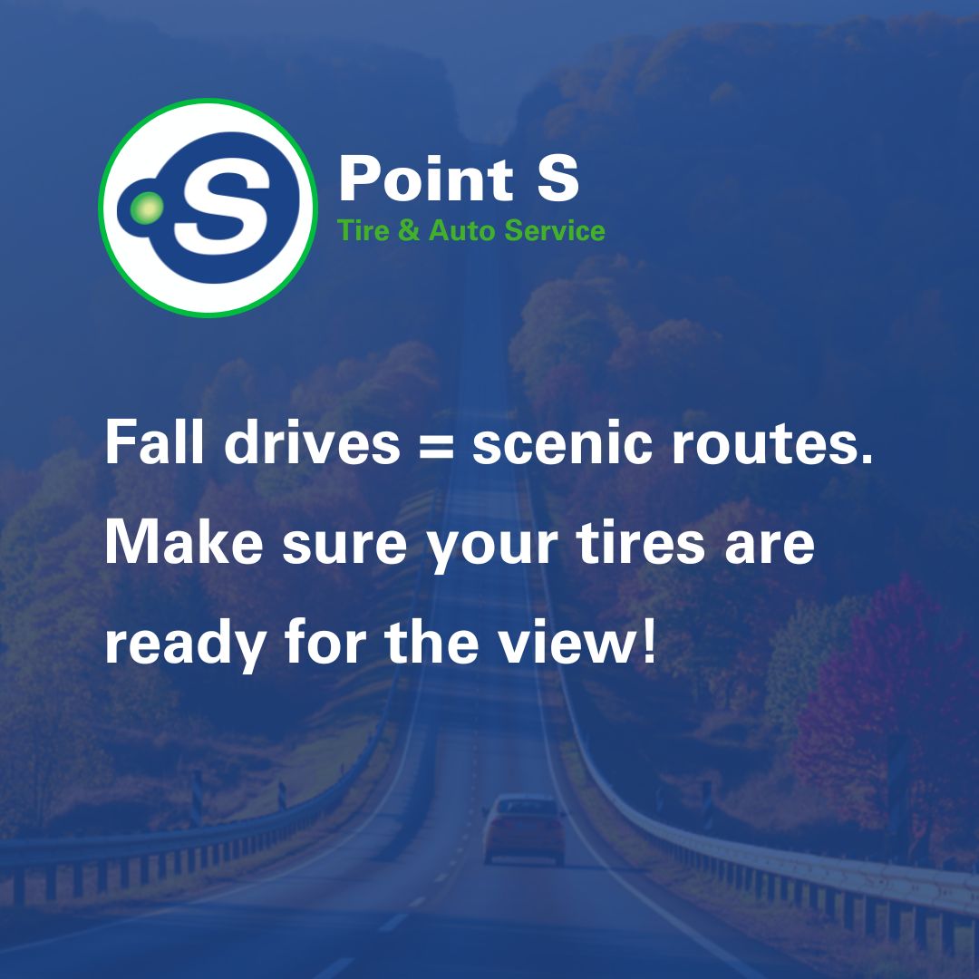 pointsauto's tweet image. Scenic drives are better with tires that are road-ready. Get yours checked before your fall adventures! 🚗🍁

#NoStressWithPointS #PointSTires #RoadReady