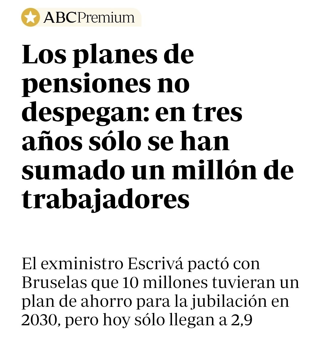 Ojalá fuera porque la gente prefiere otros vehículos de inversión, pero...
No ayuda tener a una Ministra irresponsable que pretende tranquilizar mientras dice que hacen falta millones de inmigrantes para sostener las pensiones.