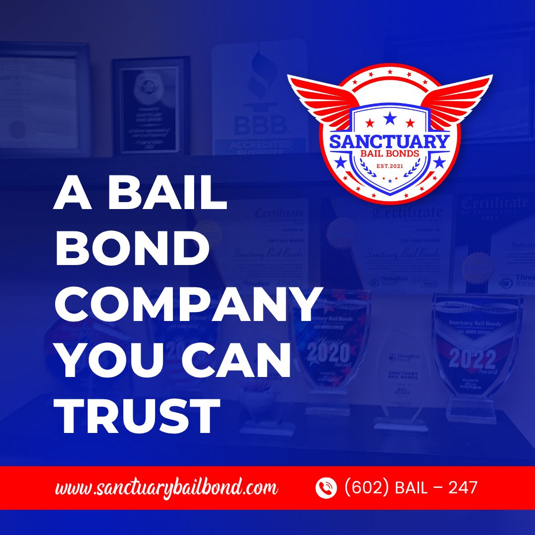 SanctuaryBailAZ's tweet image. In an industry often marked by aggression, Sanctuary Bail Bonds stands apart with compassion, professionalism, and fairness. Attorneys and families alike choose us for the experience we deliver. 

#SanctuaryBailBonds #TrustedService #PhoenixAZ