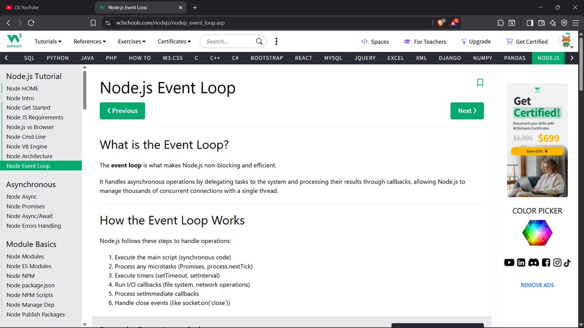 GhimireSiddanta's tweet photo. #LUD16 #LearningUtsav2025 #FestivalOfLearning 

Wrapped up the Node.js tutorial today!
-Node Event Loop – how Node handles multiple tasks efficiently
-Node Async – exploring callbacks &amp; non-blocking flow https://t.co/erAZhyMZHJ