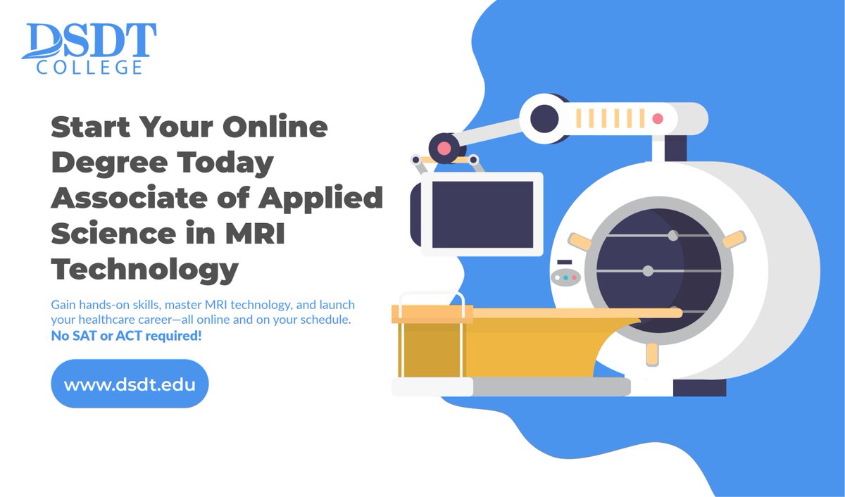 🚀 Start Your Online Degree Today!
Become an MRI Technologist with DSDT College’s Associate of Applied Science in MRI Technology program.

🎓 Apply Now: link.elite360.io/widget/form/ha…

#DSDTCollege #MRIProgram #OnlineDegree #HealthcareCareer