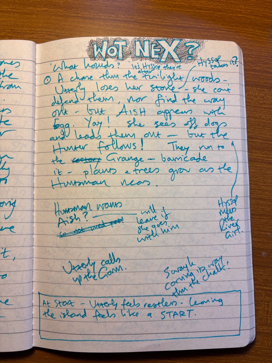 Utterly Dark notebooks. (From the sequels, inc. an abandoned draft.)