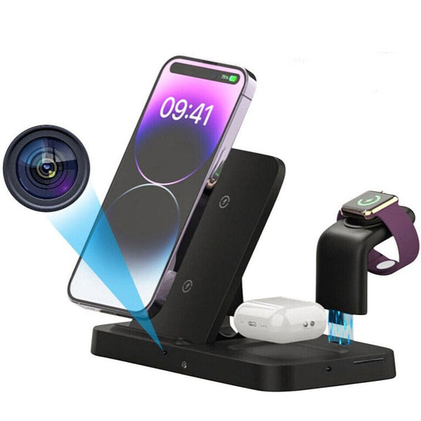 iSmartHomeGear's tweet image. Upgrade your space with a stylish universal charging station that wirelessly charges your devices and quietly keeps an eye on things with a hidden Full HD camera. Experience smart convenience and top-notch security all in one cool gadget. ⚡️ #SpyTech rpst.cc/7cHw7F