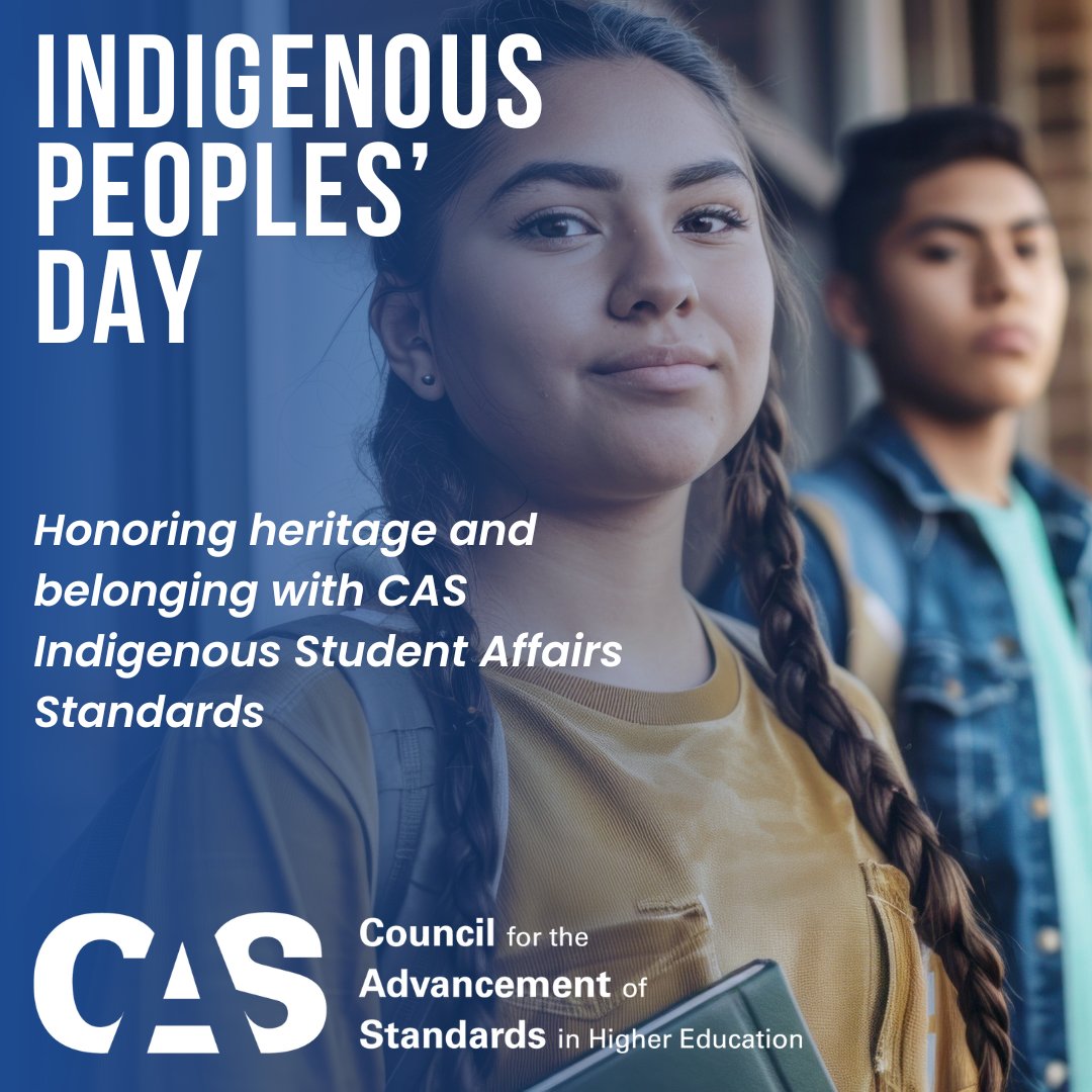 𝗜𝗻𝗱𝗶𝗴𝗲𝗻𝗼𝘂𝘀 𝗣𝗲𝗼𝗽𝗹𝗲𝘀’ 𝗗𝗮𝘆 honors the heritage, cultures, and contributions of Indigenous peoples. 

📘 𝗟𝗲𝗮𝗿𝗻 𝗺𝗼𝗿𝗲:  ow.ly/50BH50X8Ub6

#CASHigherEd #Inclusion #Equity #StudentWellbeing #HigherEducation #CASStandards