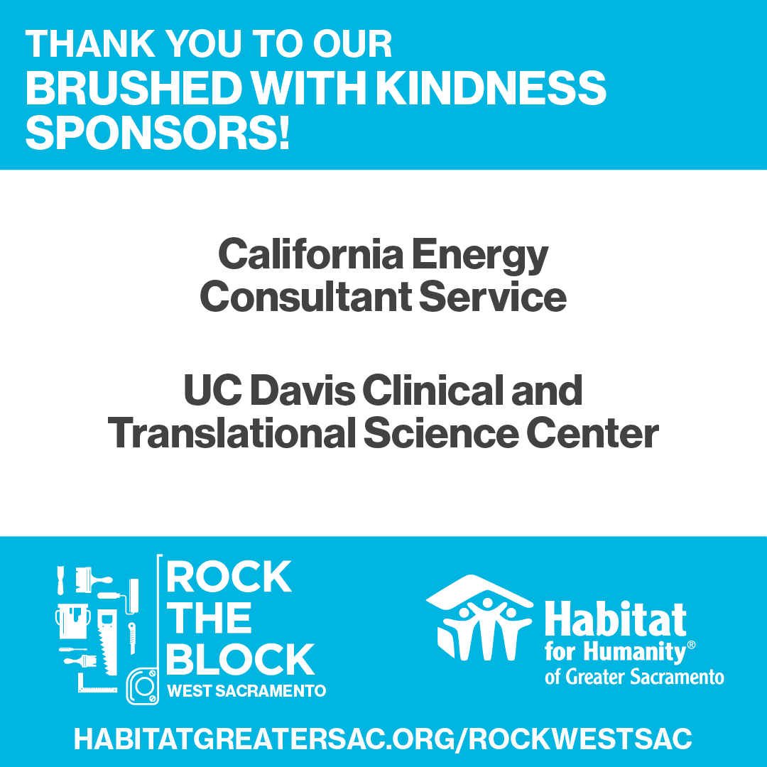 🎨 Spreading Kindness, One Brushstroke at a Time! 💙
Big thanks to our Brushed With Kindness Sponsors for helping bring color, care, and transformation to Rock the Block West Sacramento! 🏡 Together, we’re painting a brighter, more hopeful community!
<a href="/UCDavisCTSC/">UC Davis Clinical and Translational Science Center</a>