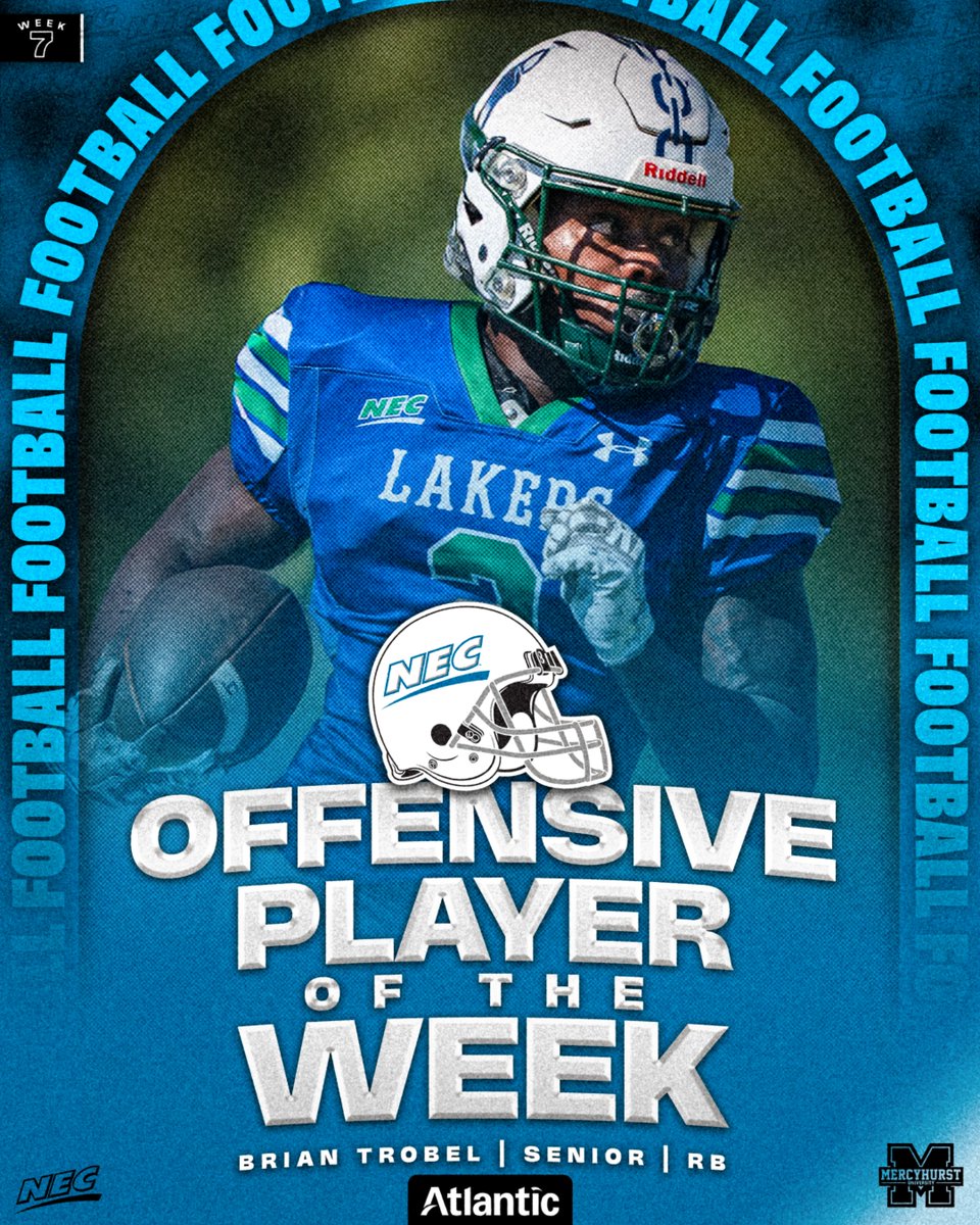 🏈🏅 The NEC/<a href="/tomorrowsoffice/">Tomorrows Office</a> Offensive Player of the Week (10/13) is...

» Brian Trobel, <a href="/HurstAthletics/">Mercyhurst Lakers</a> ‼️

🔗: necsports.com/awards.aspx?ao…