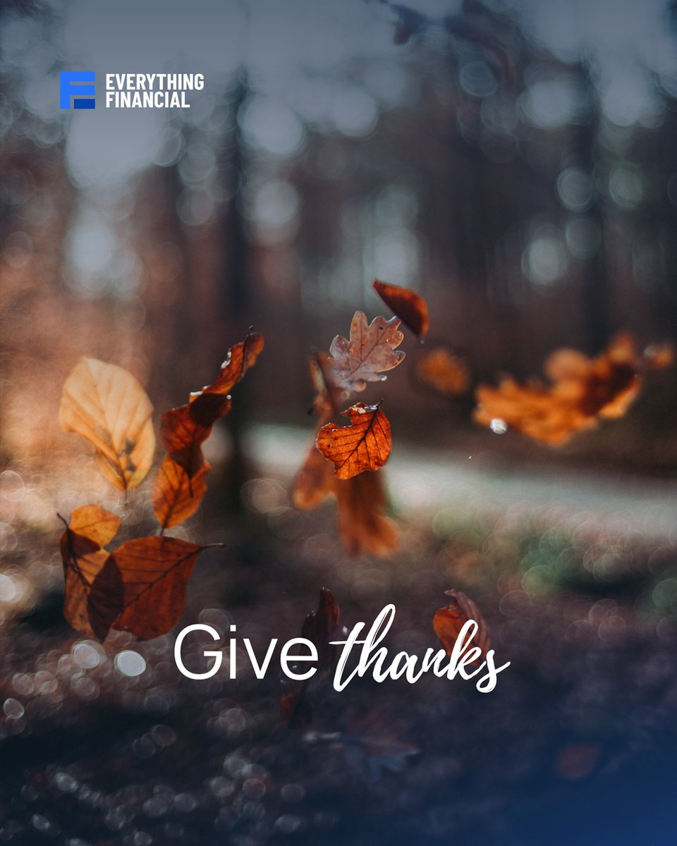 This Thanksgiving, we’re grateful for our clients, our team and the trust you place in us.

Wishing you and your loved ones a warm and joyful Thanksgiving!

#Thanksgiving2025 #Gratitude #FinancialWellness #EverythingFinancial