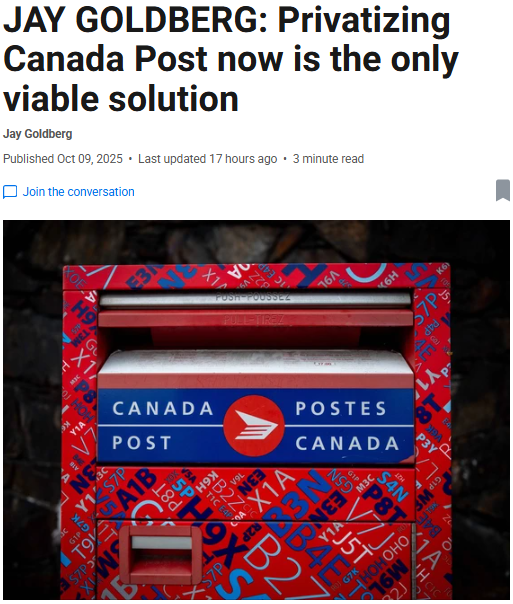 iedm_montreal's tweet image. Canada Post is on track to lose $1.5 billion a year, and the federal government now considers it effectively insolvent. Germany has shown that privatizing the post office can benefit consumers. Canada should follow that example and privatize Canada Post. #CanadaPost #cdnpoli