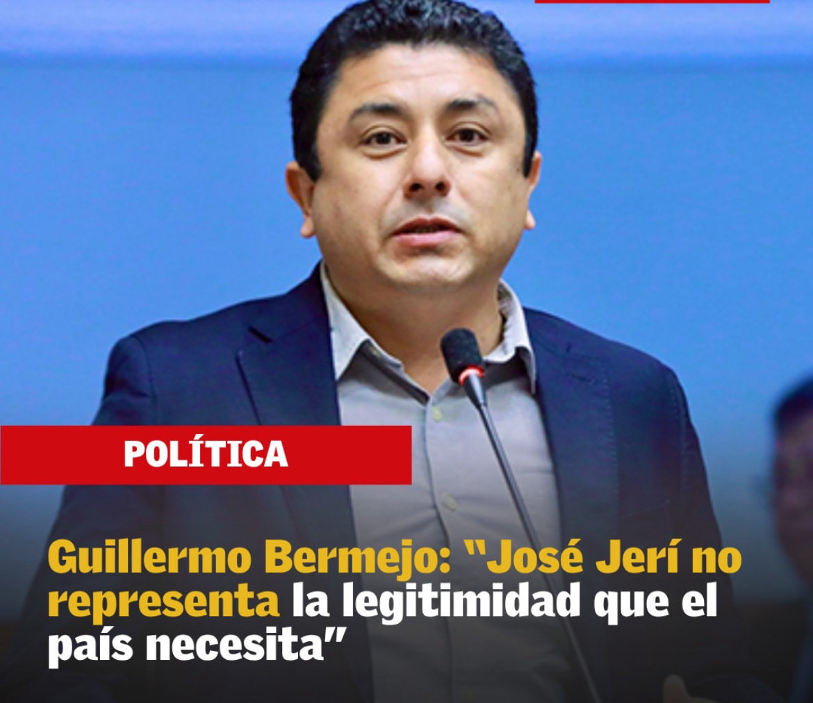 El procesado por terrorismo Guillermo Bermejo dice que José Jerí no representa legitimidad.
Votos Bermejo: 8,254
Votos Jerí: 11,654

Bermejo sí la representa?