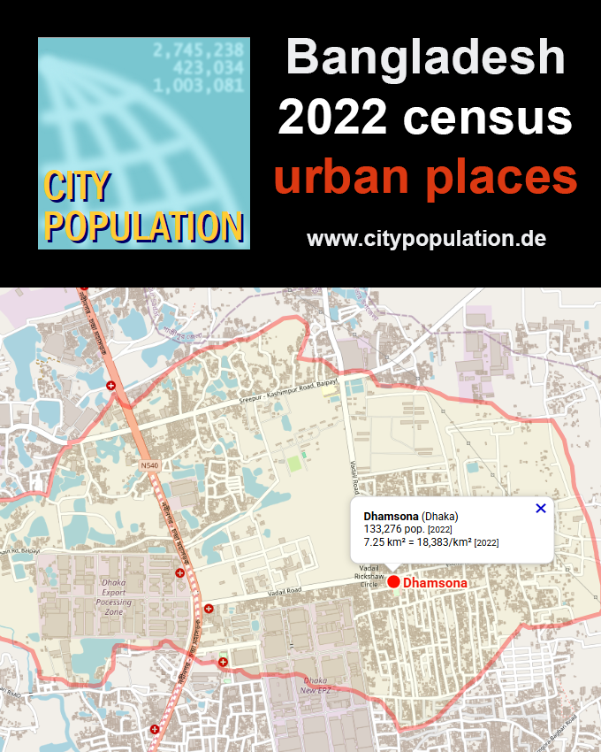 #Bangladesh: results of 2022 #population #census are added to #urban #places - #demographic figures added to unions councils, #municipalities, city districts and #wards - citypopulation.de/en/bangladesh/