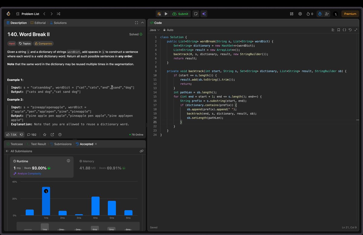 VHangEmHigh's tweet image. Day 26 of #100DaysOfCode ✅
- 140. Word Break II. This took so much time. I tried 2–3 different ways. I'm starting to not like recursion. 🥴
#LearnInPublic
