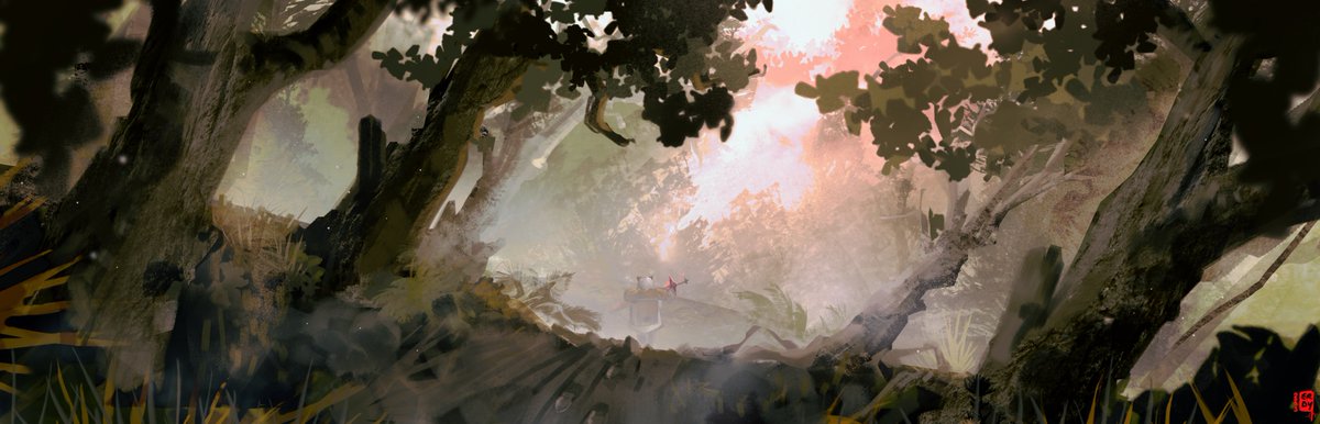 Erdyuri's tweet image. gleaming light through dark woods ✦