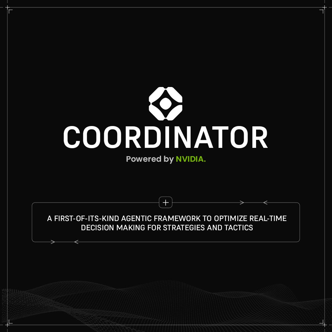 bvrstco's tweet image. Introducing COORDINATOR
Built on the latest @nvidia hardware and reasoning models, COORDINATOR is a first-of-its-kind agentic framework designed to optimize real-time decision-making in sports.
Read more below 👇