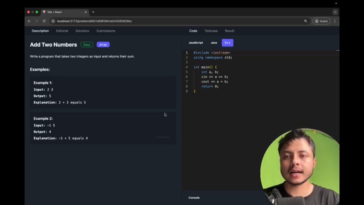 savita_gurjar30's tweet image. Topic: MegaProject: Leetcode
@rohit_negi9
Lecture 17: Leetcode Frontend fixing
GitHubRepo:github.com/savigurjar/Leeโฆ
#LeetCodeProject #MegaProjectSeries #CoderArmy #RohitNegiBhaiya