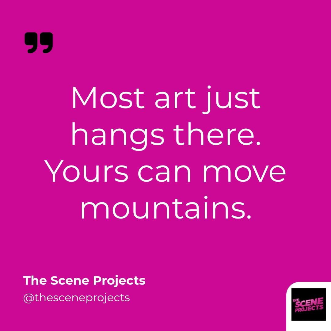 SceneProjects's tweet image. Art isn&apos;t just pretty. It&apos;s a powerful voice for change. We champion creators using talent for social impact. What moves your art? 🌍

#TheSceneProjects #SocialImpact #CreativeVoice