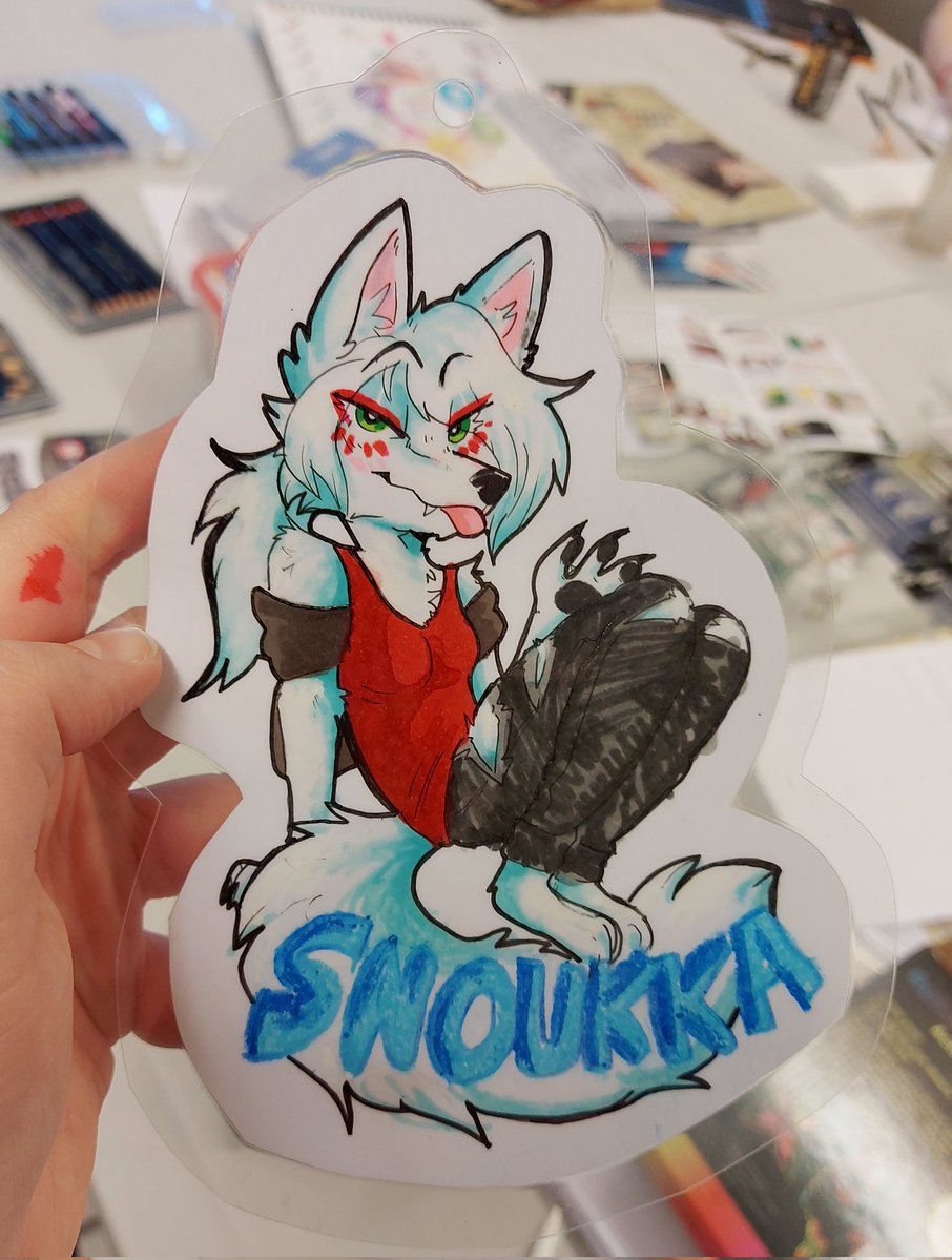 Dumbster Fire™ (@ginuga) on Twitter photo Did a quick badge trade w <a href="/Hallanvarjo/">snowshadow</a> at animus 💙 Did a quick badge trade w <a href="/Hallanvarjo/">snowshadow</a> at animus 💙