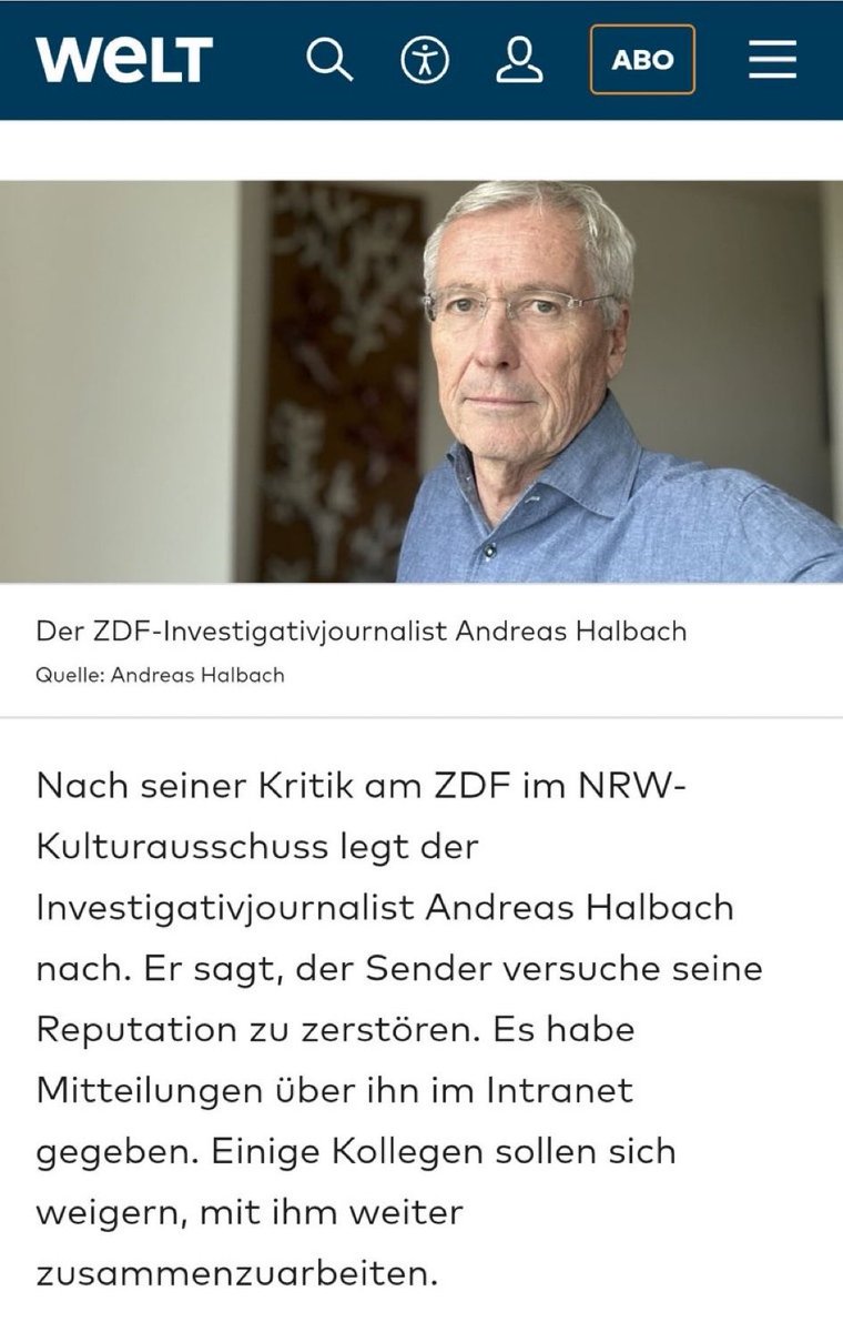 Im Fall #Halbach wird das Opfer zum Täter umgedeutet: Nach seiner Landtagskritik kursieren Intranet-Infos, Kollegen verweigern Zusammenarbeit, es wirkt, als wolle das #ZDF ihn delegitimieren.