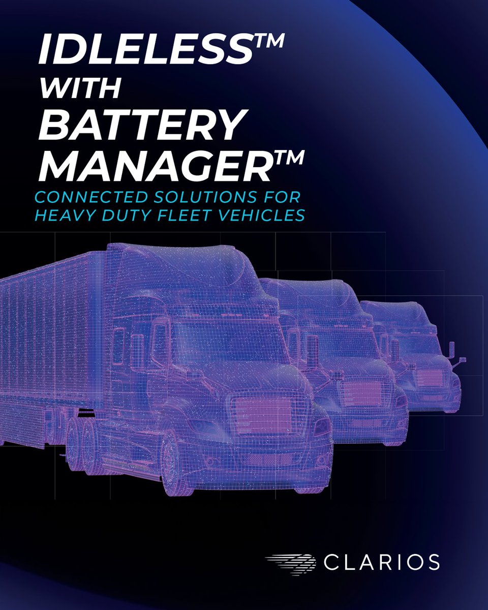 We’ll be at the <a href="/TRUCKINGdotORG/">American Trucking</a>'s #ATA2025 in San Diego! See how our Battery Manager helps fleets cut idling, prevent downtime, and save over $300K annually with real-time battery insights. Visit us at Booth 11053, Oct 25–28. #PoweredByClarios #FleetManagement #ConnectedServices