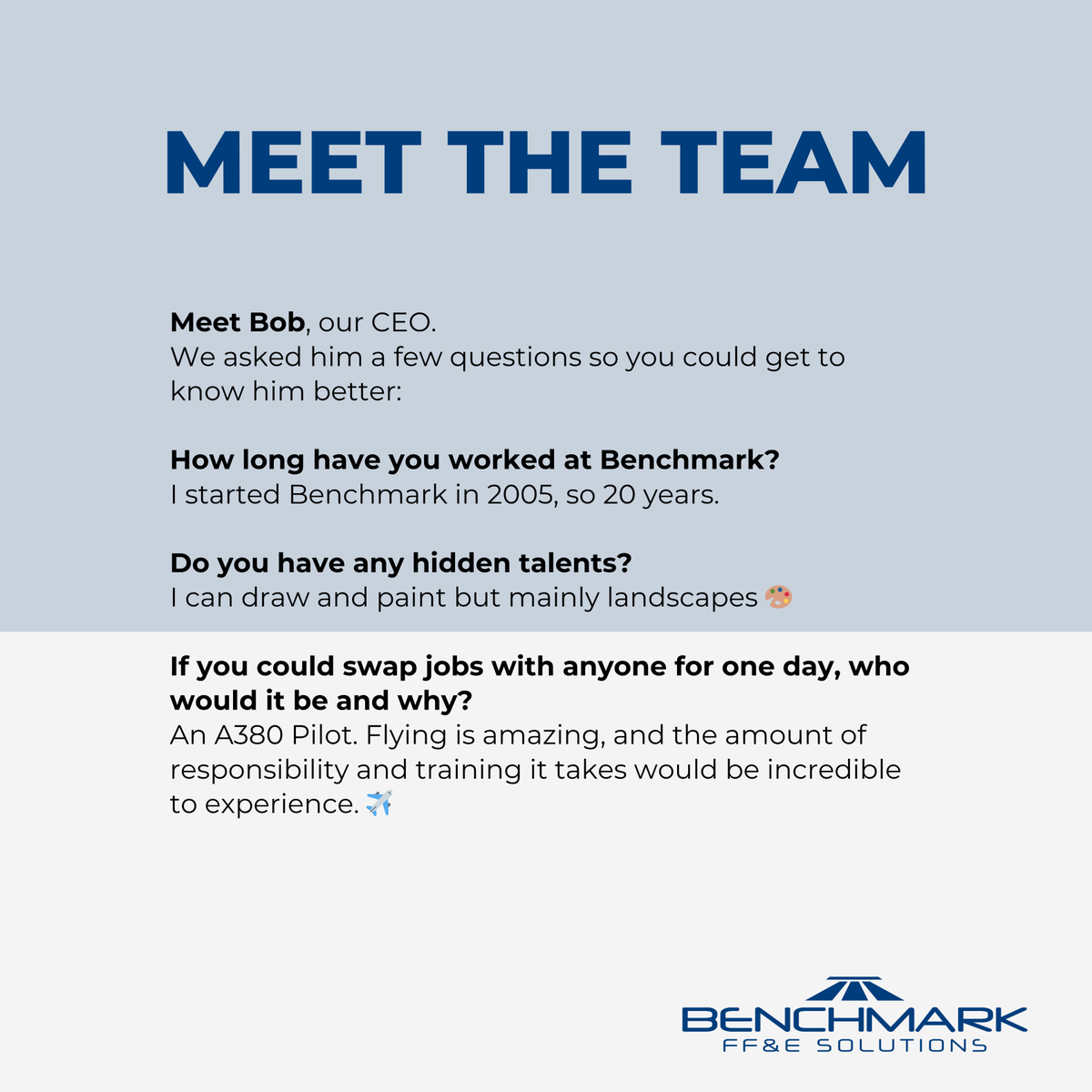 BenchmarkProdu1's tweet photo. Meet Bob 🥳

Stay tuned to meet more of the Benchmark team 👷‍♂️✨
 
#MeetTheTeam #BenchmarkTeam #LoveConstruction #FittedFurniture https://t.co/fWBAVSRui0