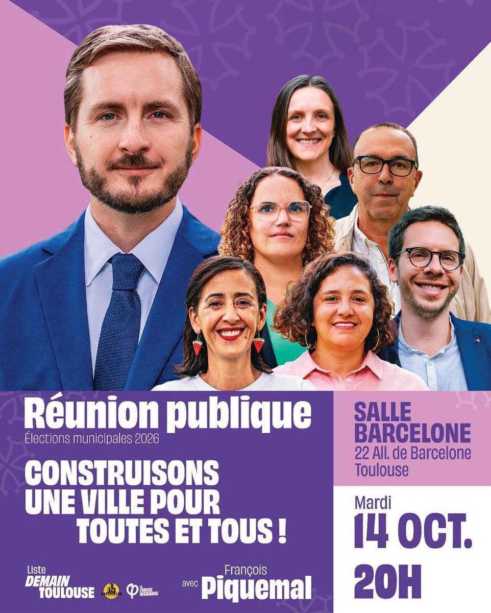 💥 Rappel de notre grande réunion publique demain à Toulouse 20h, salle Barcelone.

Demain, enfin Toulouse sera une ville populaire pour toutes et tous !
