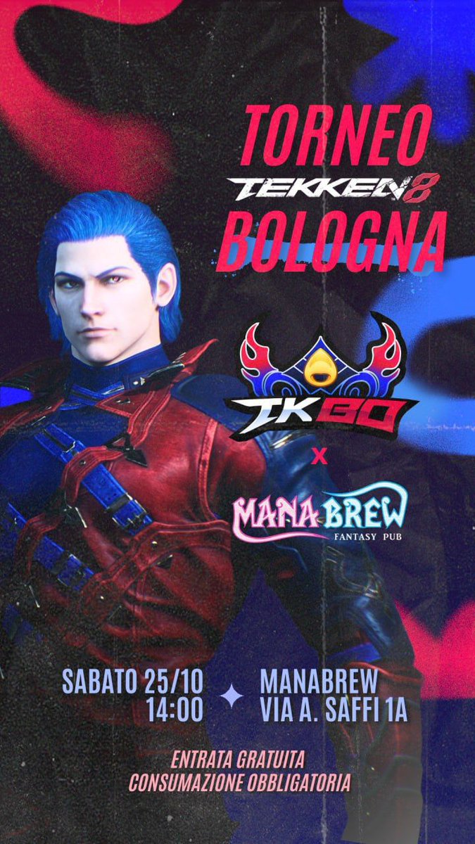<a href="/Harada_TEKKEN/">Katsuhiro Harada</a> il 25 ottobre c'è un raduno di Tekken a Bologna se vuoi venire, facciamo anche un mini torneo dai che ti diverti.... È in un bar quindi puoi anche bere se vuoi