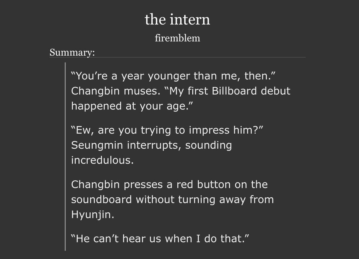 phoenixwright's tweet image. changjin 🐖🐇🥟

👔 rated M
🎵 14k words
👔 assistant hyj, producer scb, workplace relationships, romantic comedy, flirting, jealousy