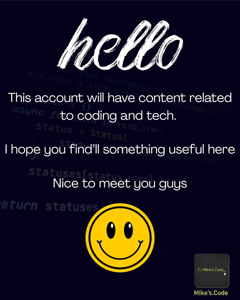 mikes_code1's tweet image. Hello to everyone!
I’m Michael and I work as Python automation programmer. I decided to create this account to share my knowledge, tips and never ending learning journey 😎 I hope you’ll find something useful here 🙂
#Python #pythonautomation #coding #CodingLife #codingforlife