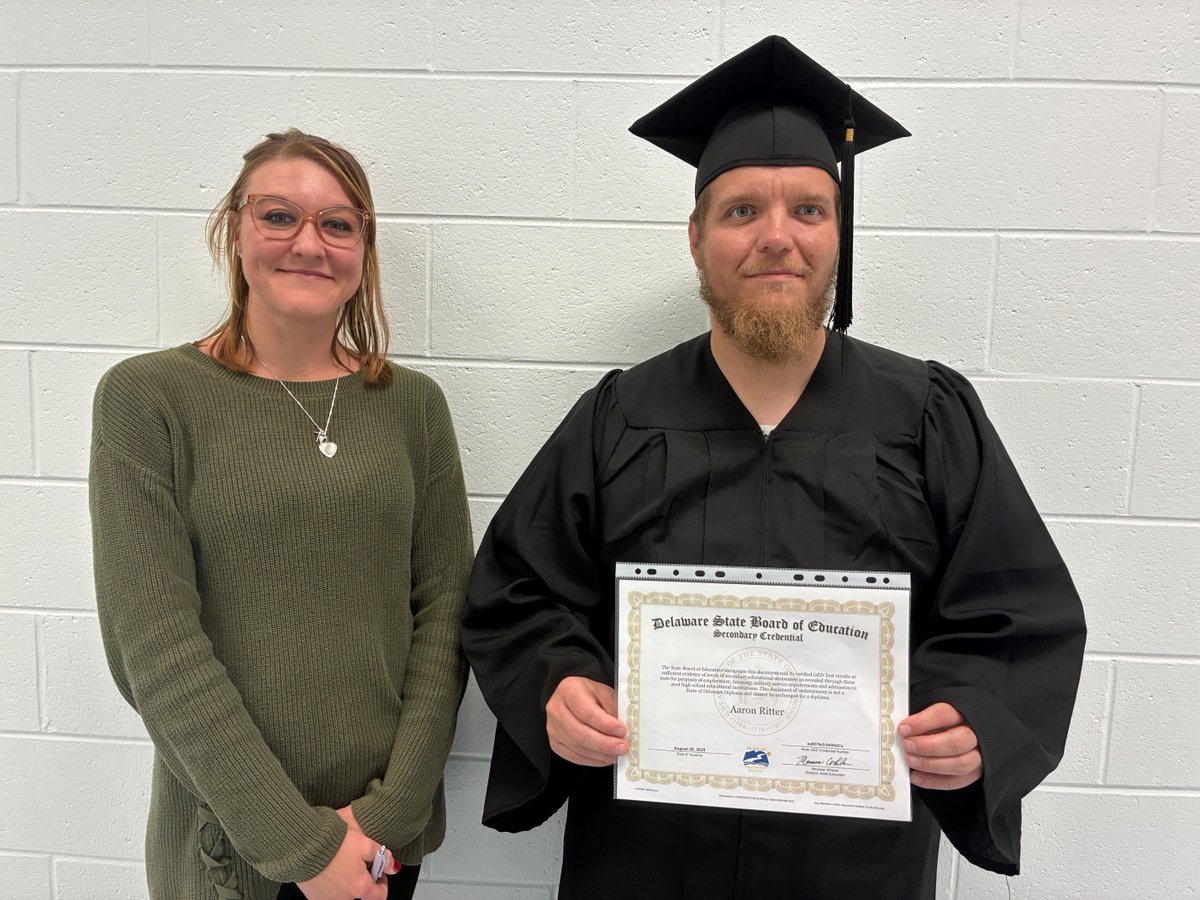 🎓 Congratulations to Aaron Ritter!

Aaron was recently recognized by the DOC for earning his GED® certificate through Polytech Adult Education while serving a Level IV sentence at the Community Corrections Treatment Center (CCTC).