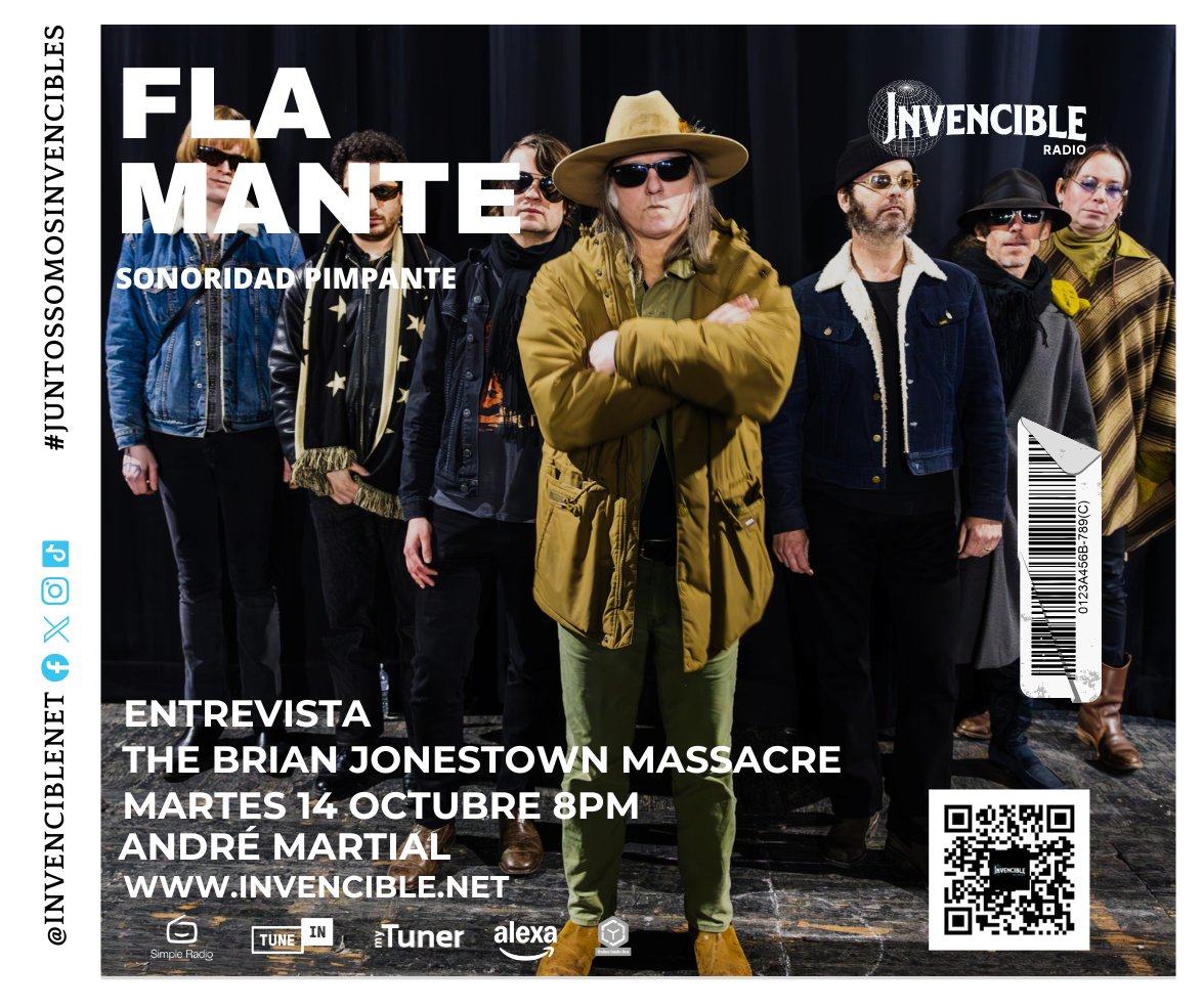 Escucha <a href="/RadioFlamante/">Flamante</a> este martes 14 de octubre ⏰8pm con <a href="/Andremartial/">André Martial</a> por 🌐invencible.net 

💥Especial The Brian Jonestown Massacre con entrevista a <a href="/antonnewcombe/">anton newcombe</a>, líder y fundador de la banda californiana. Además discos, curiosidades y setlist.

#invencibleradio 🎸