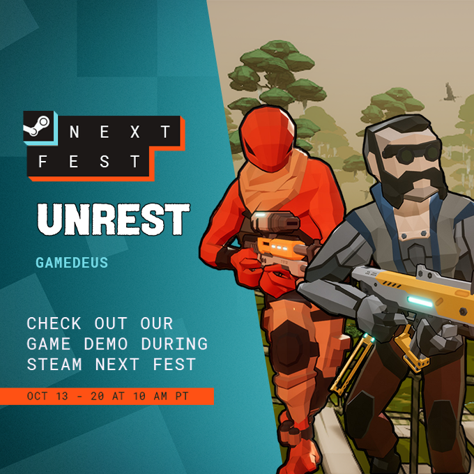 UNREST demo is available on Steam Next Fest! 💥🔫 Pick your side and come join the action. 

🧑🏻VS👽!!! #SteamNextFest

⛓️‍💥 f.mtr.cool/ohkugsghli