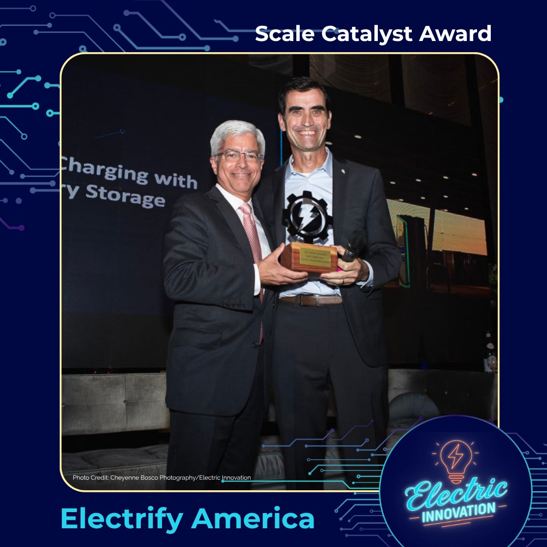 ElectricInno's tweet image. Congratulations again to our inaugural Scale Catalyst Award winner, @ElectrifyAm! 

We cannot wait to see how your work continues to connect communities, expand EV charging access, and supercharge the American economy!