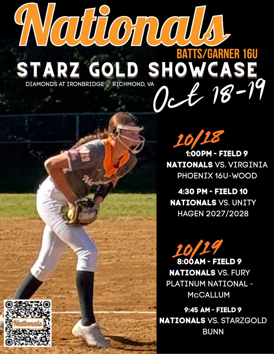 Can’t wait to get back on the dirt with the Nats! Richmond we’re coming for you.  <a href="/Nationals_Coach/">Nationals 16U</a> <a href="/T_Batts3/">Terry Batts</a> <a href="/tt_elizabeth03/">Tianna</a> <a href="/LadyKnightCoach/">Billy Knight</a>